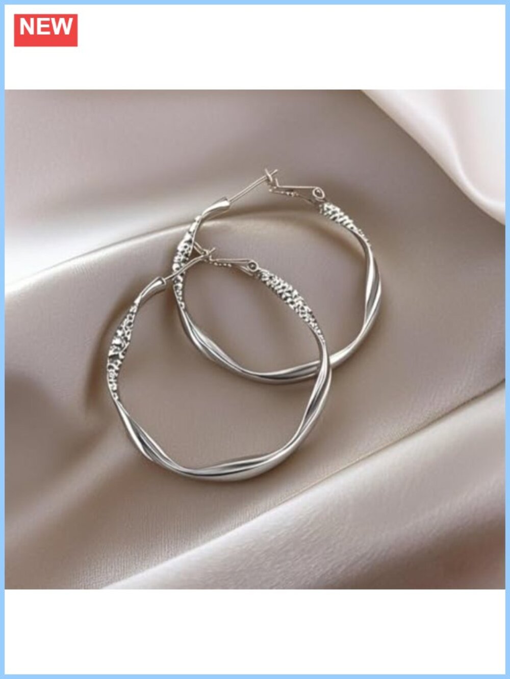 Chunky Hoop Earrings Sparkly Circle Earrings Twist Ear Jewelry for Holiday
